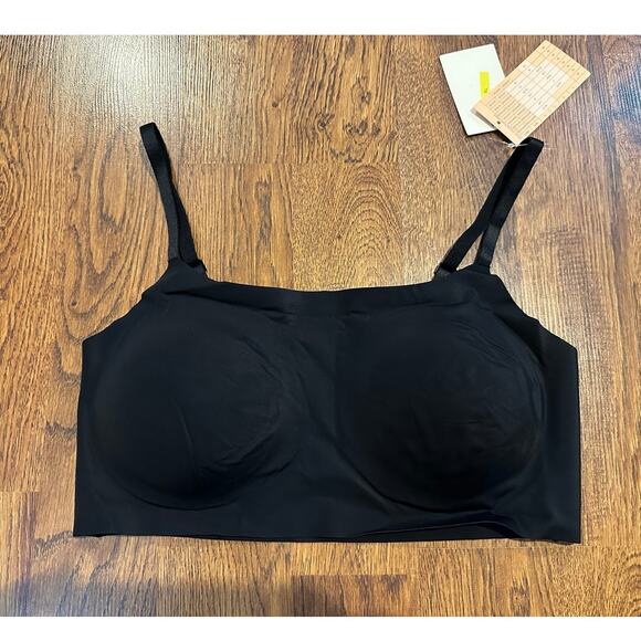 True & Co Women's True Body Scoop Neck Bralette Black Size XL NWT Adjustable - Picture 1 of 9